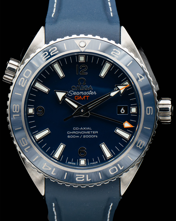 2025 Omega Seamaster Planet Ocean 600M GMT 43.5MM Blue Dial Rubber Strap (232.92.44.22.03.001)