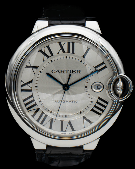 2020 Cartier Ballon Bleu XL 42MM Silver Dial Leather Strap (W69016Z4)