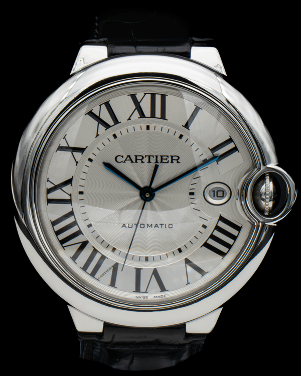 2020 Cartier Ballon Bleu XL 42MM Silver Dial Leather Strap (W69016Z4)