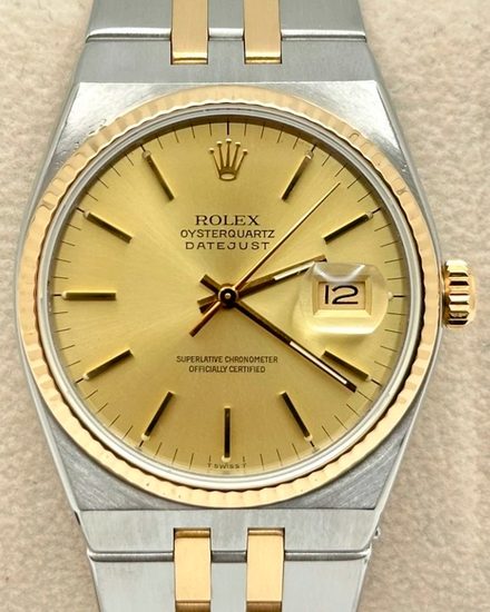 1984 Rolex Datejust Oysterquartz 36MM Quartz Champagne Dial Two-Tone Oysterquartz Bracelet (17013)