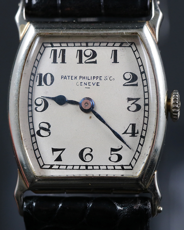 1924 Patek Philippe Vintage Tonneau 31MM Silver Dial Leather Strap (Cal. 9)