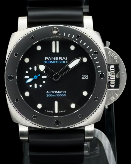 2021 Panerai Submersible 42MM Black Dial Rubber Strap (PAM00683)