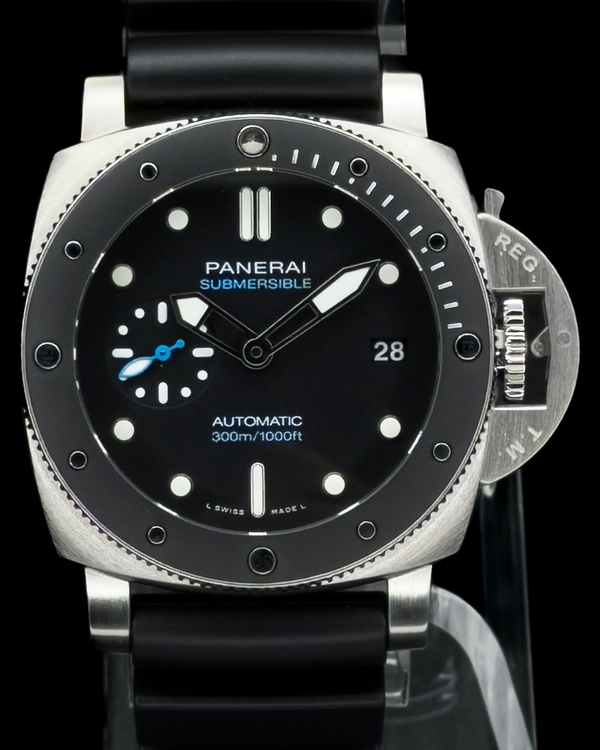 2021 Panerai Submersible 42MM Black Dial Rubber Strap (PAM00683)