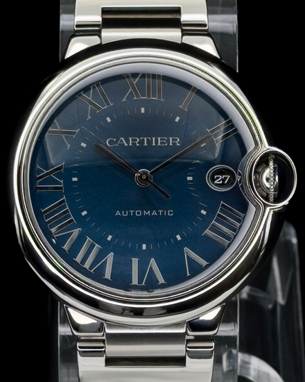 2022 Cartier Ballon Bleu 40MM Blue Dial Steel Bracelet (WSBB0061)