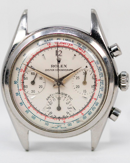 Rolex Chronograph Pre-Daytona 35MM Silver "Service" Dial Case Only (6034)