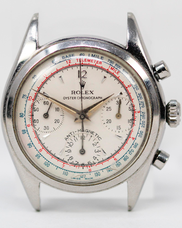 Rolex Chronograph Pre-Daytona 35MM Silver "Service" Dial Case Only (6034)