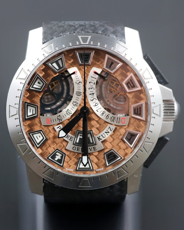2010 Pierre Kunz Sport Chrono "Spirit of Challenge" Bi-Retrograde 45MM Brown Dial Rubber Strap (G 403)