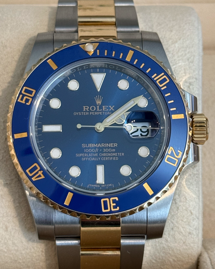 2018 Rolex Submariner Date "Bluesy" 40MM Blue Dial Two-Tone Oyster Bracelet (116613LB)