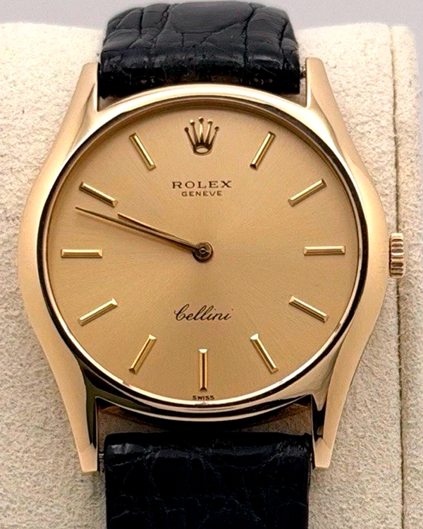 Rolex Cellini 32MM Champagne Dial Leather Strap (3804)