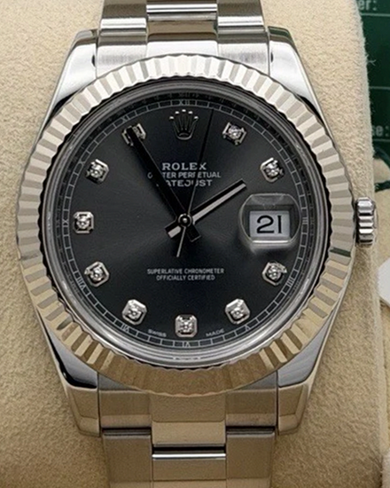 2016 Rolex Datejust II 41MM Rhodium Dial Oyster Bracelet (116334)