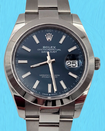 2025 Rolex Datejust 41MM Blue Dial Oyster Bracelet (126300)