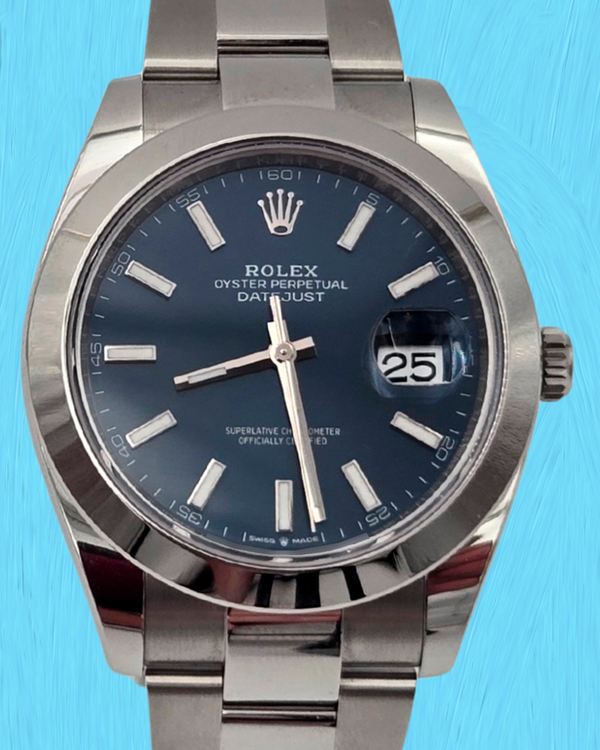 2025 Rolex Datejust 41MM Blue Dial Oyster Bracelet (126300)