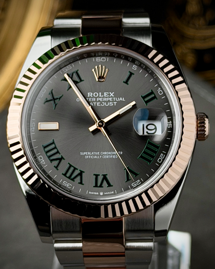 Rolex Datejust "Wimbledon" 41MM Slate Dial Two-Tone Oyster Bracelet (126331)