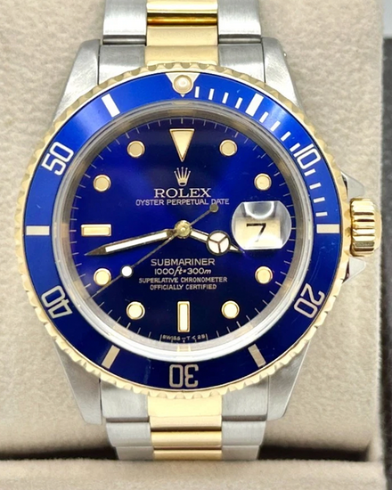 1991 Rolex Submariner "Bluesy" 40MM Blue Dial Two-Tone Oyster Bracelet (16613)