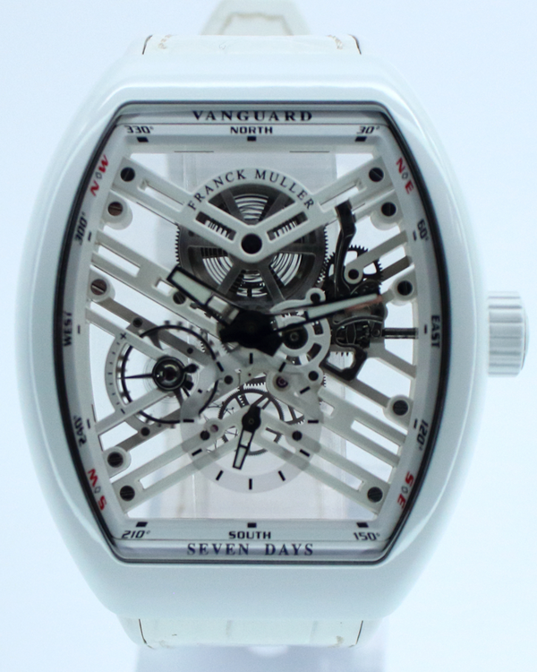 Franck Muller Vanguard "Seven Days" 45MM Skeleton Dial Leather Strap (V45 S6 SQT TT BC BC SPE)
