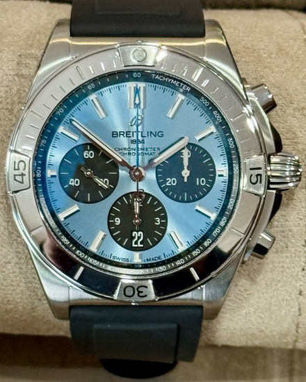 Breitling Chronomat B01 42MM Blue Dial Rubber Strap (PB0134)