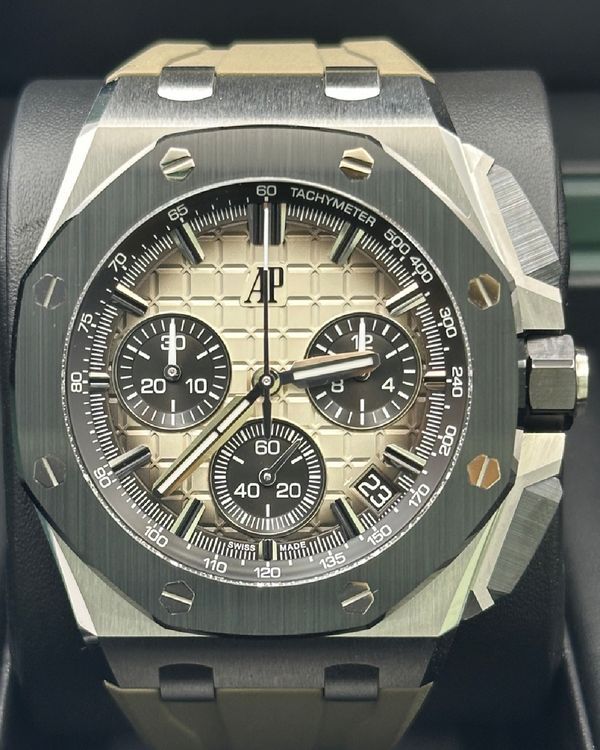 2026 Audemars Piguet Royal Oak Offshore Chronograph 43MM Smoke Taupe Dial Rubber Strap (26420SO.OO.A600CA.01)