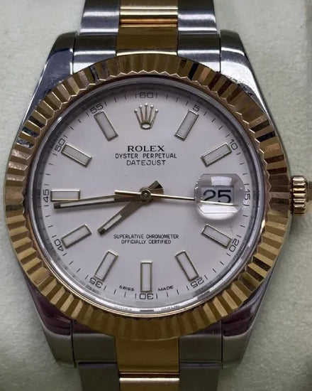 2011 Rolex Datejust II 41MM Ivory Dial Two-Tone Oyster Bracelet (116333)