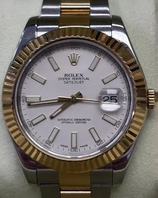2011 Rolex Datejust II 41MM Ivory Dial Two-Tone Oyster Bracelet (116333)