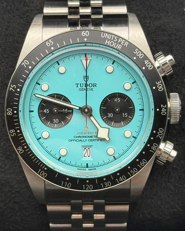 No Reserve - 2025 Tudor Black Bay Chrono "Flamingo" 41MM Turquoise Dial Steel Bracelet (79360N)