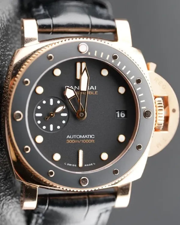 2025 Panerai Submersible "Goldtech" L.E. 42MM Black Dial Leather Strap (PAM02164)