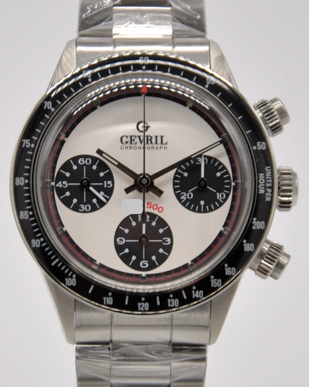 2025 Gevril Tribeca "Paul Newman" L.E. 37MM White Dial Steel Bracelet (A508ANAA-AN-BMA508A)