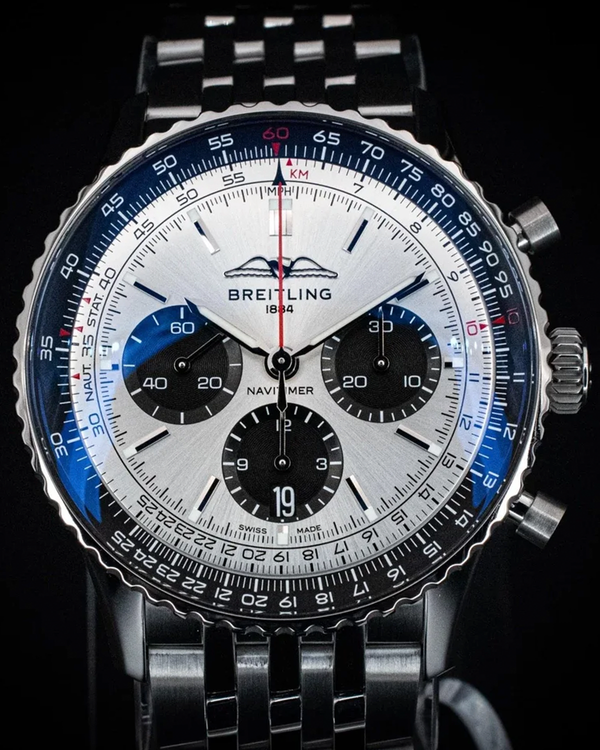 2024 Breitling Navitimer B01 Chronograph 43MM Silver Dial Steel Bracelet (AB0138)