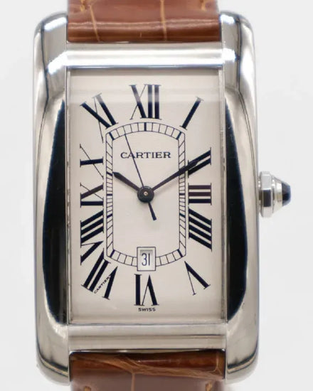 Cartier Tank Américaine 27MM White Dial Leather Strap (W2603256)
