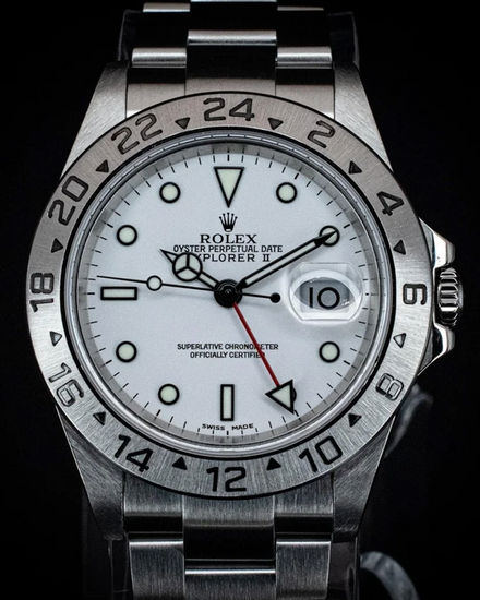 2004 (F Serial) Rolex Explorer II "Polar" 40MM White Dial Oyster Bracelet (16570)
