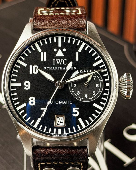 No Reserve - 2003 IWC Schaffhausen Pilot Big 46MM Black Dial Leather Strap (IW500201)