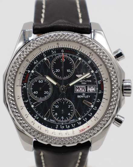 2014 Breitling Bentley GT Chronograph 44MM Black Dial Leather Strap (A1336212/B960)