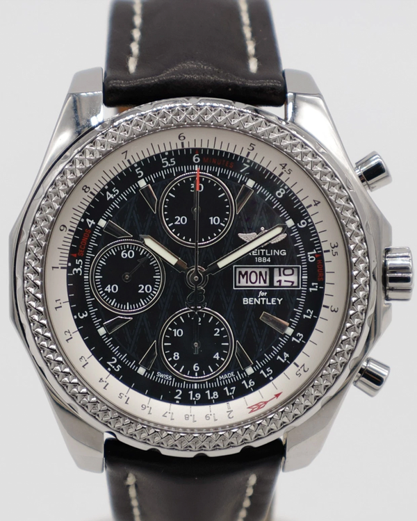 2014 Breitling Bentley GT Chronograph 44MM Black Dial Leather Strap (A1336212/B960)