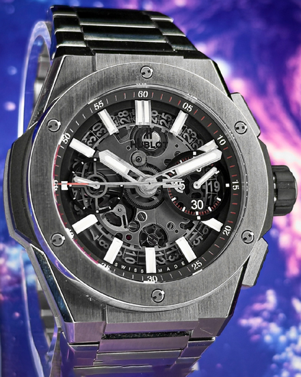 No Reserve - Hublot Big Bang Integrated Titanium 42MM Skeleton Dial Titanium Bracelet (451.NX.1170.NX)
