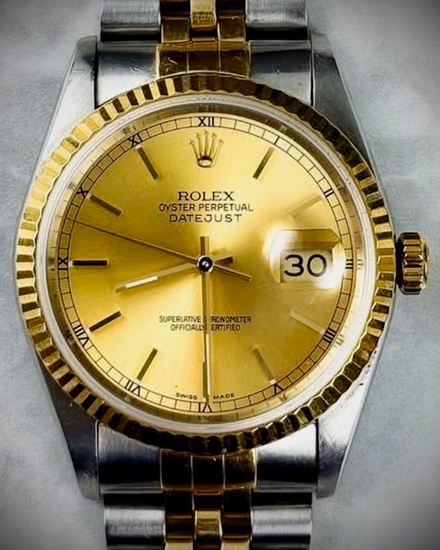 2004 Rolex Datejust 36MM Champagne Dial Two-Tone Jubilee Bracelet (16233)