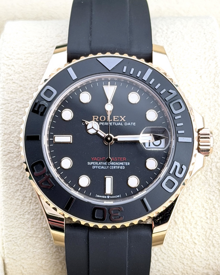 2023 Rolex Yacht-Master 37MM Black Dial Rubber Strap (268655)