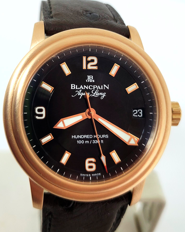 Blancpain Léman Aqua Lung L.E. 38MM Black Dial Aftermarket Leather Strap (2100-3630)