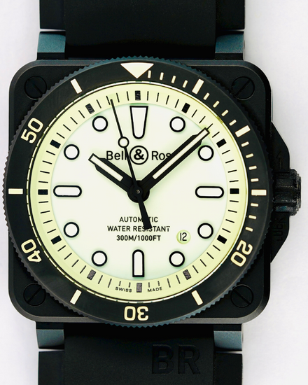 No Reserve - 2021 Bell & Ross BR 03-92 Diver Full Lum L.E. 42MM Green Dial Rubber Strap (BR0392-D-C5-CE/SRB)