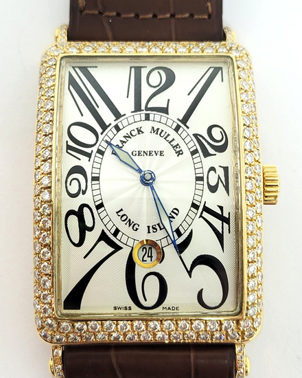 Franck Muller Long Island 32MM Off White Dial Aftermarket Leather Strap (1150 SCDT)