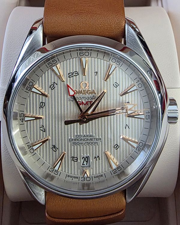 2022 Omega Seamaster Aqua Terra 150M GMT 43MM Silver Dial Leather Strap (231.13.43.22.02.004)