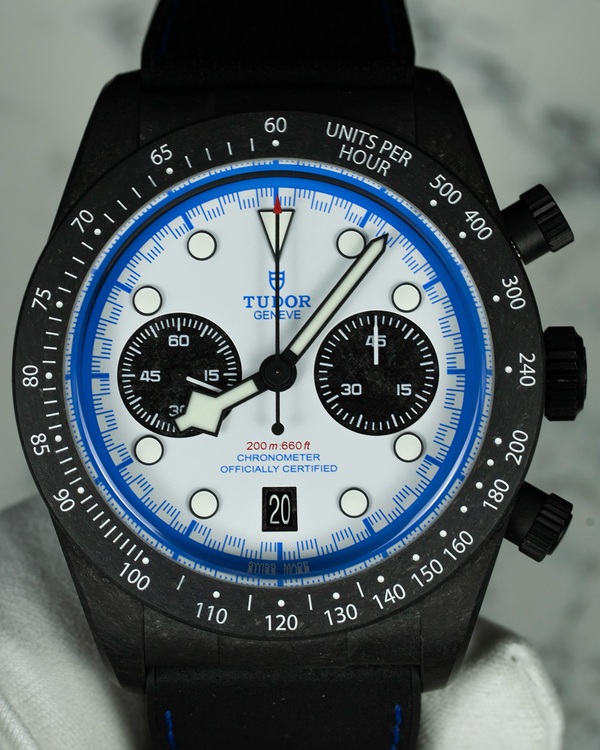 2025 Tudor Black Bay Chrono "Carbon 25" L.E. 42MM White Dial Leather Strap (79377KN)