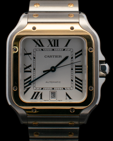 2022 Cartier Santos De Cartier 39.8MM White Dial Two-Tone Bracelet (W2SA0009)