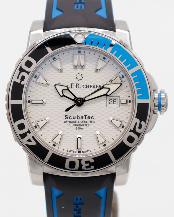 2026 Carl F. Bucherer Patravi ScubaTec 44.6MM White Dial Rubber Strap (00.10632.23.23.01)