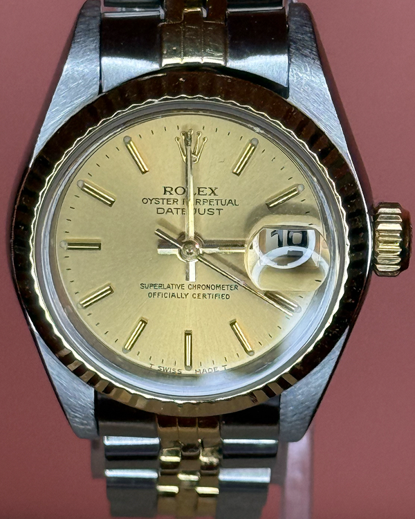 1985 (8.7 Mill. Serial) Rolex Lady-Datejust 26MM Champagne Dial Two-Tone Jubilee (69173)