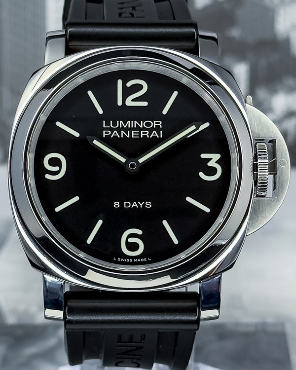 2019 Panerai Luminor Base 8 Days 44MM Black Dial Rubber Strap (PAM00560)