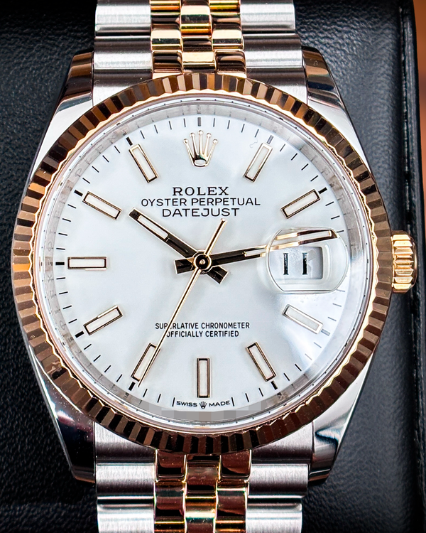 2022 Rolex Datejust 36MM White Dial Two-Tone Jubilee Bracelet (126233)
