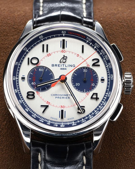 2020 Breitling Premier B01 Chronograph "Bentley Mulliner" L.E. 42MM White Dial Leather Strap (AB0118A71G1P1)