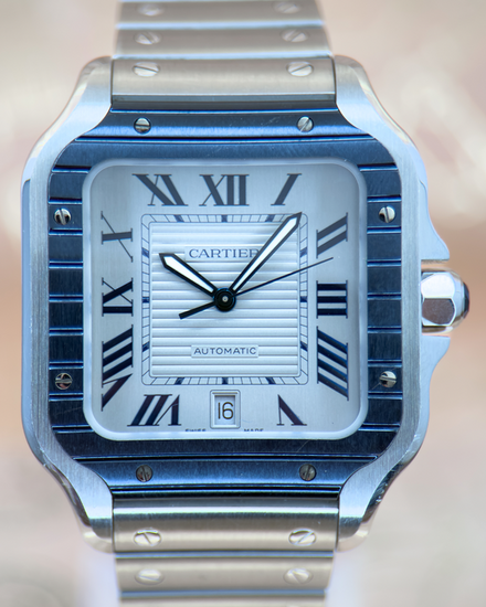 2023 Cartier Santos De Cartier 39.8MM Silver Dial Steel Bracelet (WSSA0047)