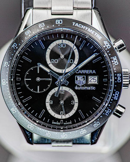 2010 Tag Heuer Carrera Calibre 16 41MM Black Dial Steel Bracelet (CV2010)