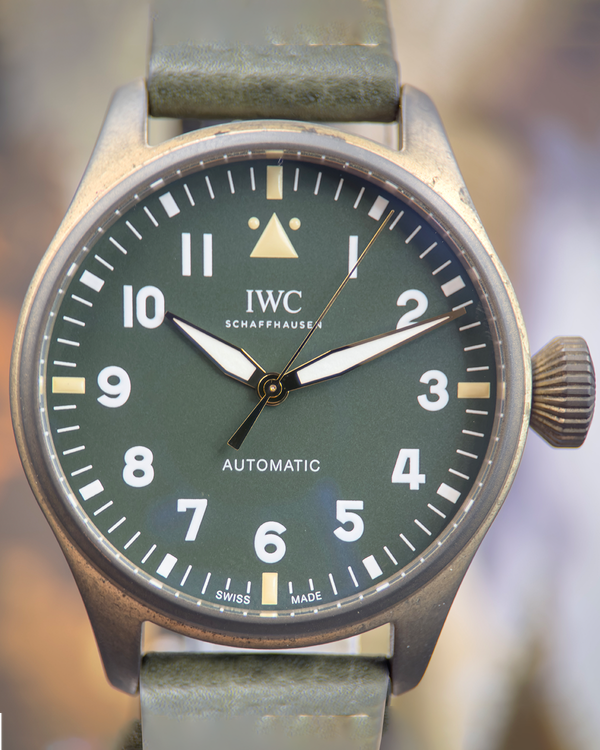 2025 IWC Schaffhausen Pilot Spitfire Bronze 43MM Green Dial Leather Strap (IW329702)