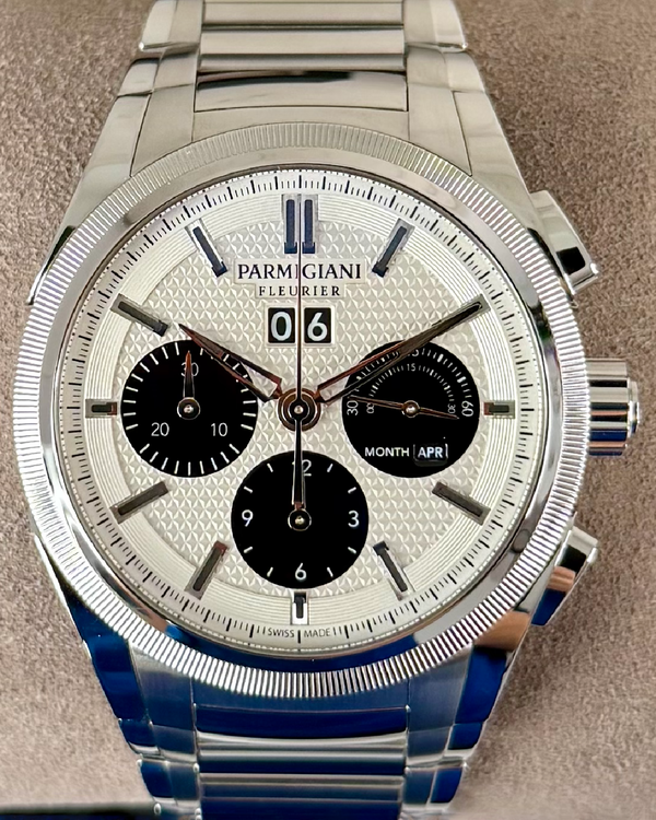 2024 Parmigiani Fleurier Tonda GT Chronograph 42MM Silver Dial Steel Bracelet (PFC906-0000140-B00182)